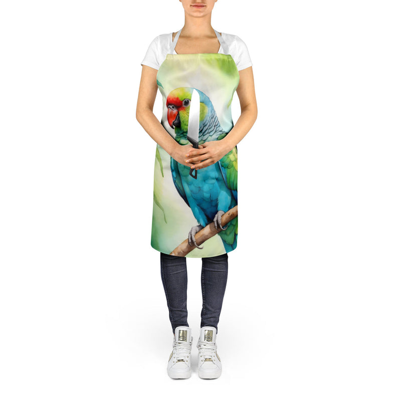 African Ringneck Parrot Apron – Artist-Designed Kitchen, BBQ & Craft Apron