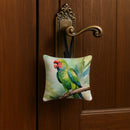 African Ringneck Parrot Hanging Square Fabric Ornament 3.5 × 3.5