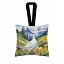 Alaska Willow Ptarmigan Hanging Square Fabric Ornament 3.5 × 3.5