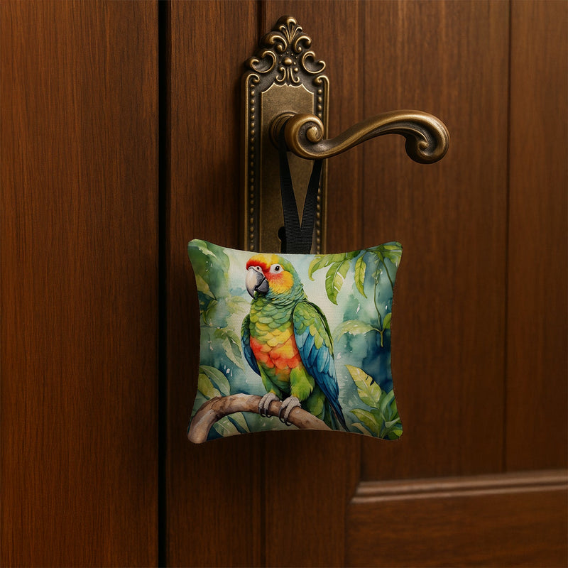 Amazon Parrot Hanging Square Fabric Ornament 3.5 × 3.5