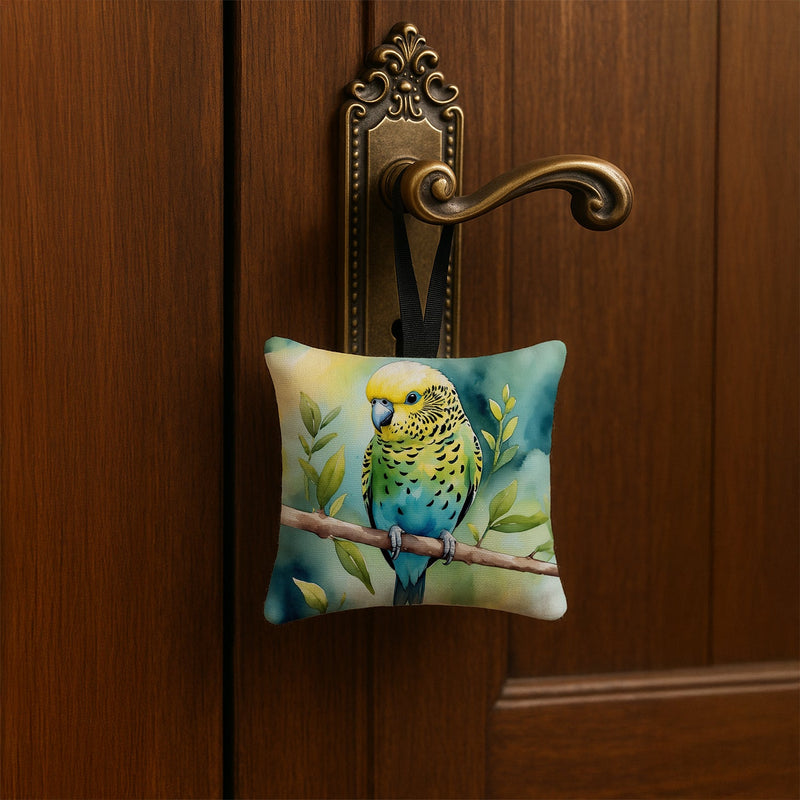 Budgerigar Hanging Square Fabric Ornament 3.5 × 3.5