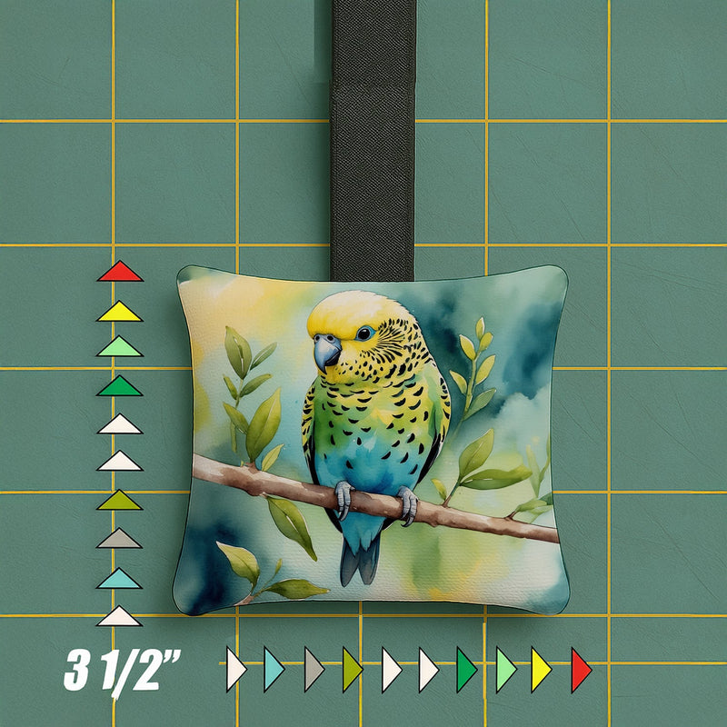 Budgerigar Hanging Square Fabric Ornament 3.5 × 3.5