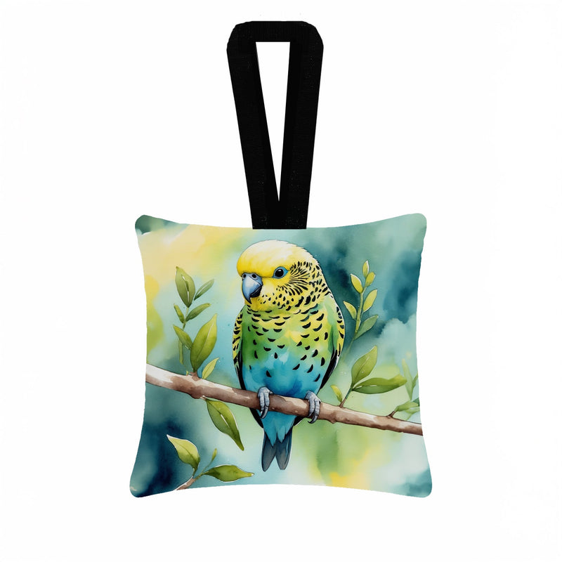 Budgerigar Hanging Square Fabric Ornament 3.5 × 3.5