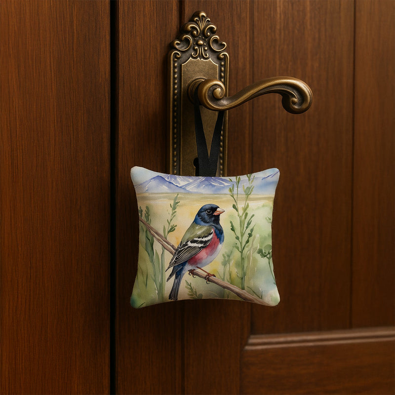 Colorado Lark Bunting Hanging Square Fabric Ornament 3.5 × 3.5