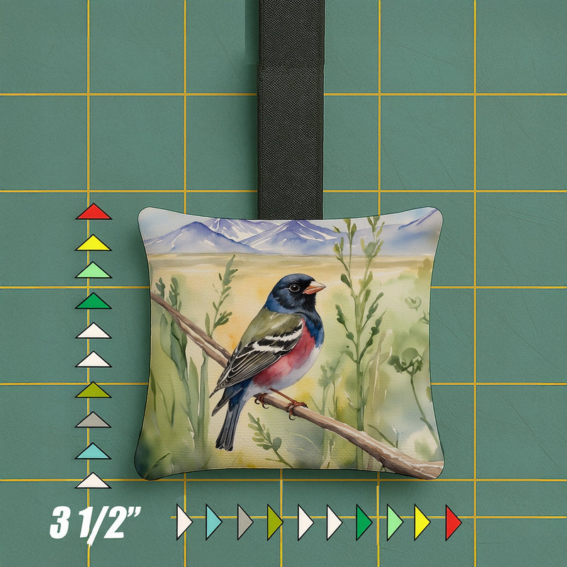 Colorado Lark Bunting Hanging Square Fabric Ornament 3.5 × 3.5