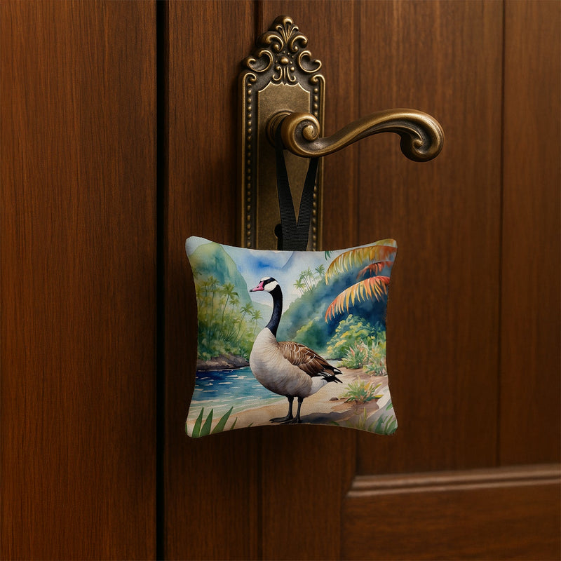 Hawaii Hawaiian Goose Hanging Square Fabric Ornament 3.5 × 3.5