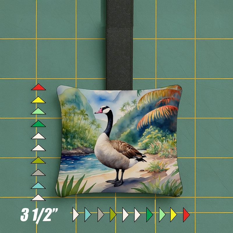 Hawaii Hawaiian Goose Hanging Square Fabric Ornament 3.5 × 3.5