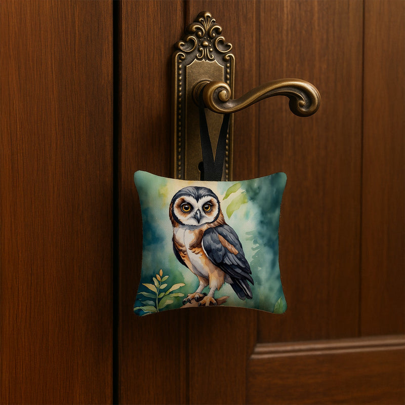 Spectacled Owl Hanging Square Fabric Ornament 3.5 × 3.5