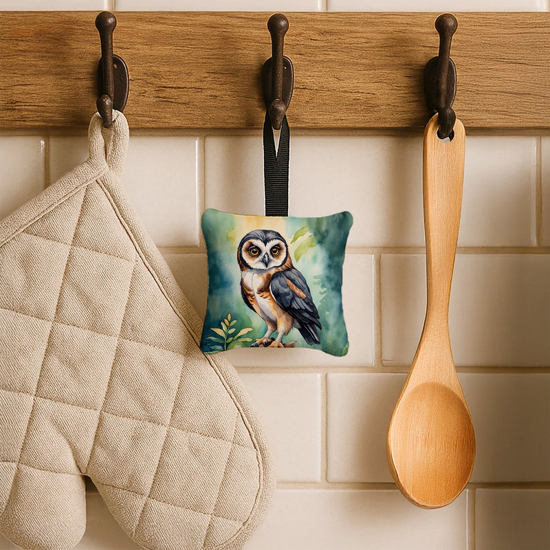 Spectacled Owl Hanging Square Fabric Ornament 3.5 × 3.5