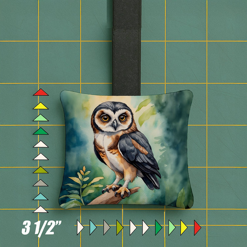 Spectacled Owl Hanging Square Fabric Ornament 3.5 × 3.5