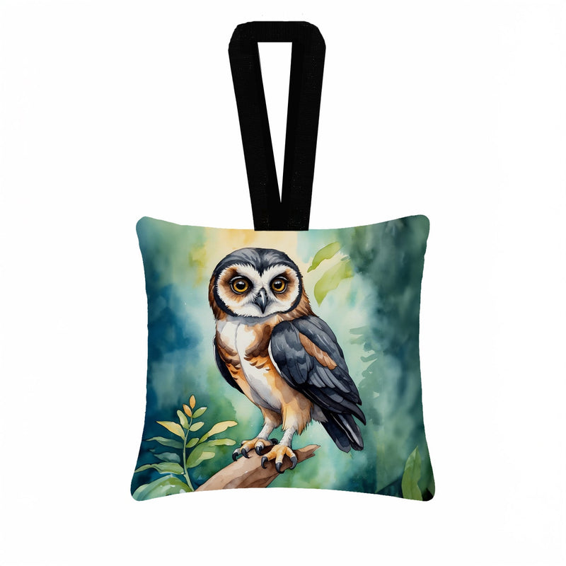 Spectacled Owl Hanging Square Fabric Ornament 3.5 × 3.5