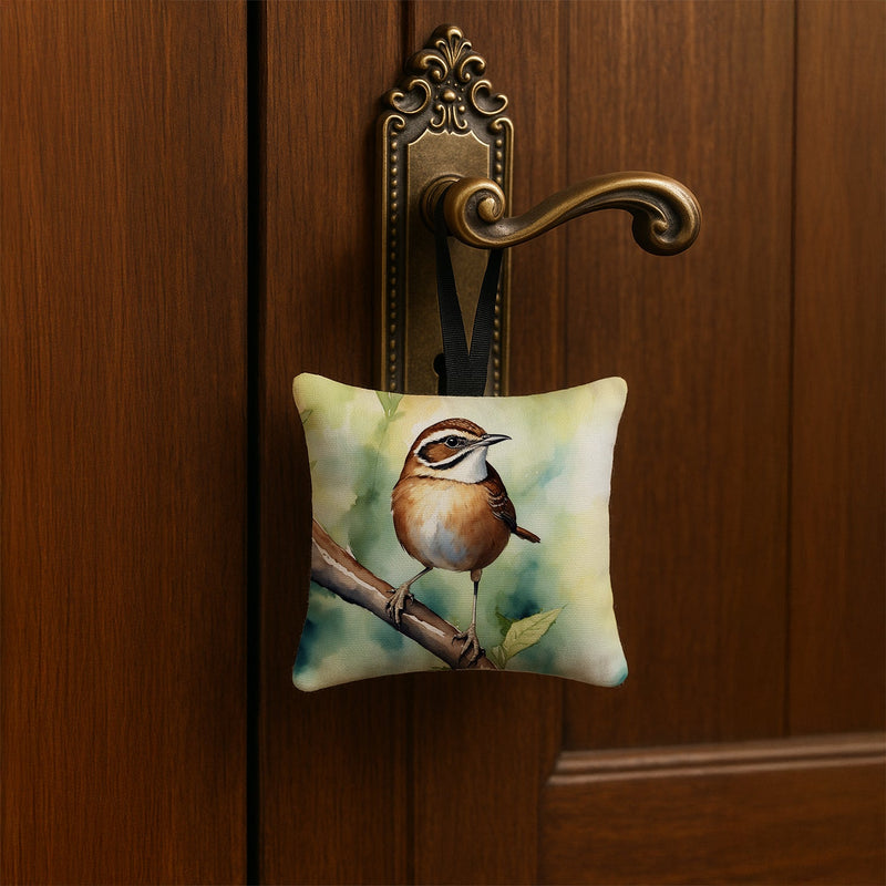 South Carolina Wren Hanging Square Fabric Ornament 3.5 × 3.5