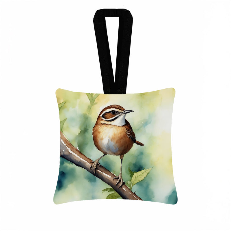 South Carolina Wren Hanging Square Fabric Ornament 3.5 × 3.5