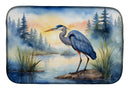 Blue Heron Emerging as the day fades Dish Drying Mat