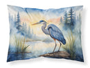 Blue Heron Emerging as the day fades Standard Pillowcase – Artistic Decorative Front, White Back