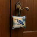 Blue Heron Emerging as the day fades Hanging Square Fabric Ornament 3.5 × 3.5