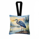 Blue Heron Emerging as the day fades Hanging Square Fabric Ornament 3.5 × 3.5