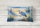 Blue Heron Emerging as the day fades Throw Pillow
