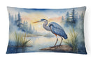 Blue Heron Emerging as the day fades Throw Pillow
