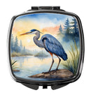 Blue Heron Emerging as the day fades Compact Mirror – Stylish Purse Mirror with Artistic Covers