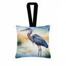 Blue Heron Emerging as the day fades Hanging Square Fabric Ornament 3.5 × 3.5