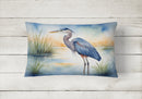 Blue Heron Emerging as the day fades Throw Pillow
