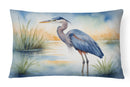 Blue Heron Emerging as the day fades Throw Pillow