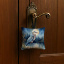 Blue Heron Under the Moonlight Hanging Square Fabric Ornament 3.5 × 3.5