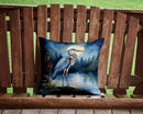 Blue Heron Under the Moonlight Throw Pillow - 14x14 Decorative Pillow – Art for Your Home & Patio
