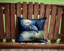 Blue Heron Under the Moonlight Throw Pillow - 14x14 Decorative Pillow – Art for Your Home & Patio