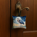 Blue Heron Under the Moonlight Hanging Square Fabric Ornament 3.5 × 3.5