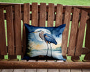 Blue Heron Under the Moonlight Throw Pillow - 14x14 Decorative Pillow – Art for Your Home & Patio