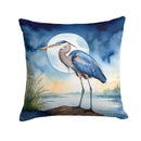 Blue Heron Under the Moonlight Throw Pillow