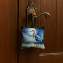 Blue Heron Under the Moonlight Hanging Square Fabric Ornament 3.5 × 3.5