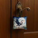 Blue Heron Under the Moonlight Hanging Square Fabric Ornament 3.5 × 3.5