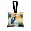Blue Heron in the Golden Hour Hanging Square Fabric Ornament 3.5 × 3.5