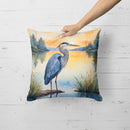Blue Heron in the Golden Hour Throw Pillow