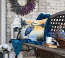 Blue Heron in the Golden Hour Throw Pillow