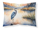 Blue Heron in the Golden Hour Standard Pillowcase – Artistic Decorative Front, White Back