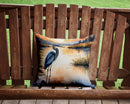 Blue Heron in the Golden Hour Throw Pillow - 14x14 Decorative Pillow – Art for Your Home & Patio