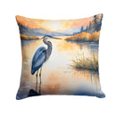 Blue Heron in the Golden Hour Throw Pillow - 14x14 Decorative Pillow – Art for Your Home & Patio
