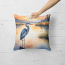 Blue Heron in the Golden Hour Throw Pillow
