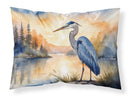 Blue Heron in the Golden Hour Standard Pillowcase – Artistic Decorative Front, White Back