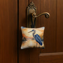 Blue Heron in the Golden Hour Hanging Square Fabric Ornament 3.5 × 3.5