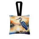 Blue Heron in the Golden Hour Hanging Square Fabric Ornament 3.5 × 3.5