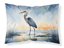 Blue Heron Barely Lit Sky Standard Pillowcase – Artistic Decorative Front, White Back