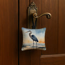 Blue Heron Barely Lit Sky Hanging Square Fabric Ornament 3.5 × 3.5