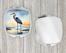 Blue Heron Barely Lit Sky Compact Mirror – Stylish Purse Mirror with Artistic Covers