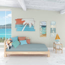 Blue Heron Setting Sun Standard Pillowcase – Artistic Decorative Front, White Back