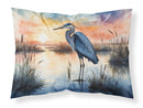 Blue Heron Setting Sun Standard Pillowcase – Artistic Decorative Front, White Back